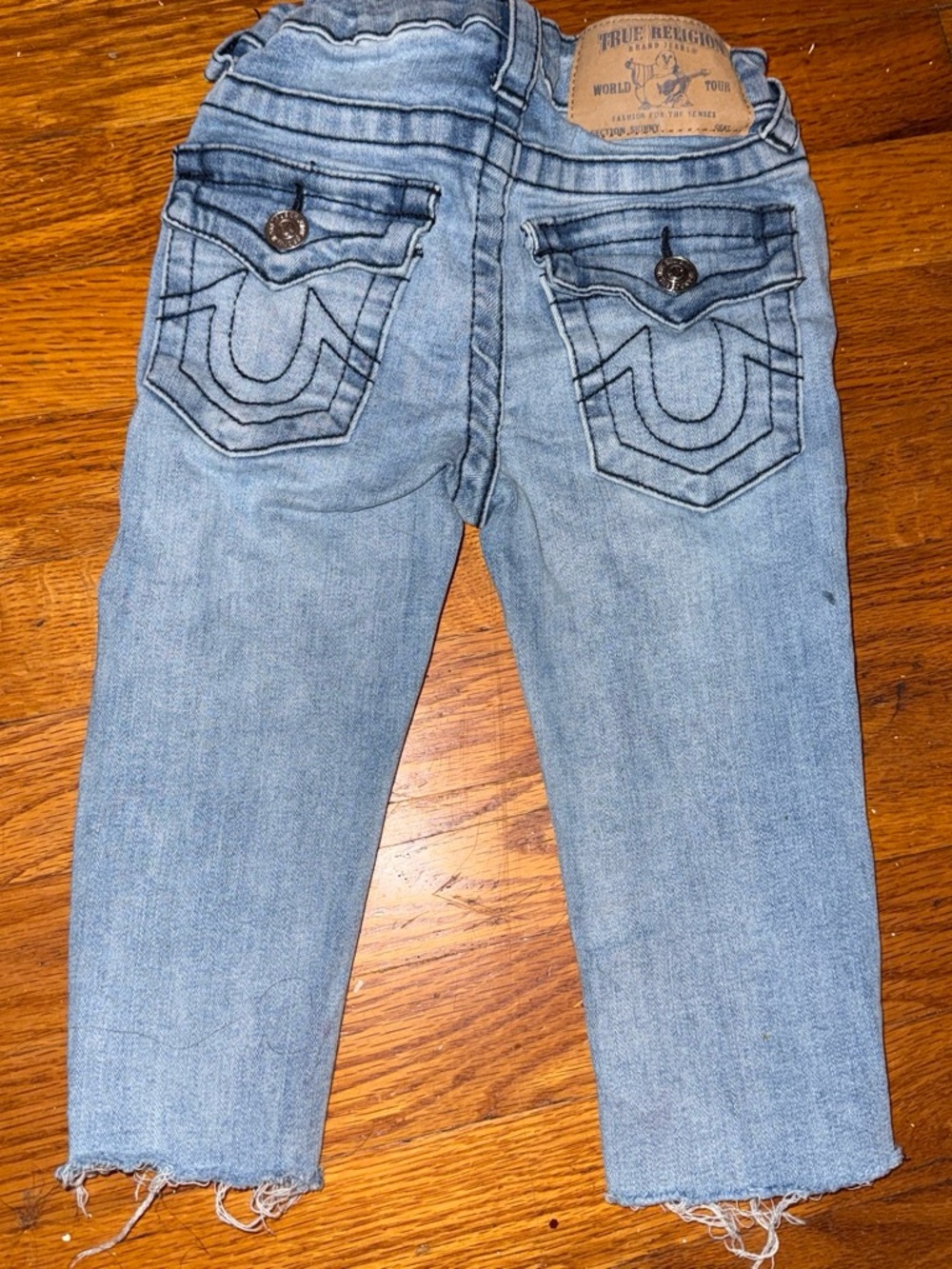 True Religion Kids Light Blue Denim Jeans with Signature Back Pockets